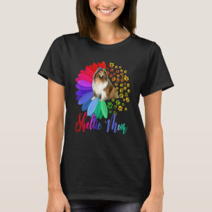 Sheltie Mum A Half Sunflower Sheltie Dog Mother's T-Shirt