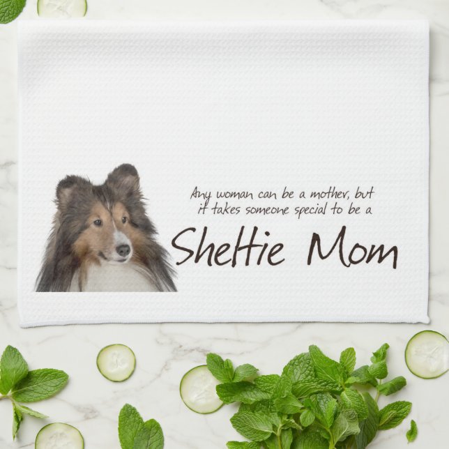 Sheltie Mum Kitchen Towel (Folded)