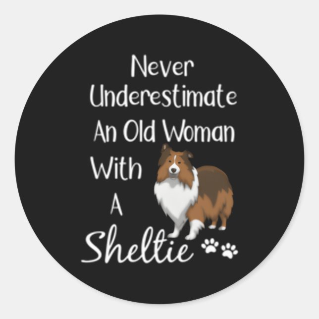 Sheltie Old And Sheltie Sheltie Mum Classic Round Sticker (Front)