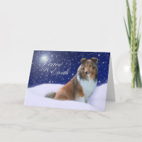 Sheltie Peace Christmas Card