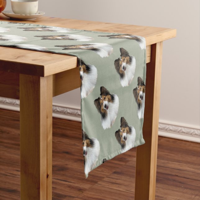 Sheltie Portait Short Table Runner (In Situ)