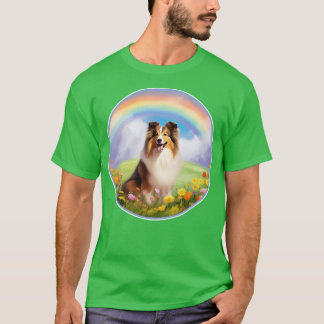 Sheltie Rainbow Bridge Cute Shetland Sheepdog Dog  T-Shirt
