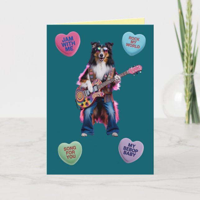 Sheltie Rocker Valentine Card (Front)