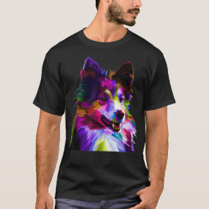 Sheltie Rough Collie Colourful Pop Art Portrait Do T-Shirt