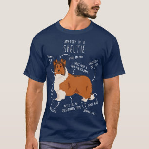 Sheltie Shetland Sheepdog Anatomy 2 T-Shirt
