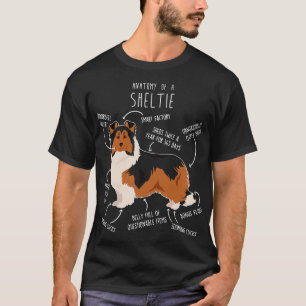 Sheltie Shetland Sheepdog Anatomy 3 T-Shirt