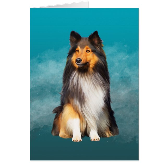 Sheltie Shetland Sheepdog Art Portrait (Front)