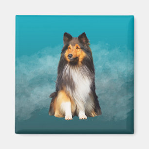 Sheltie Shetland Sheepdog Art Portrait Magnet