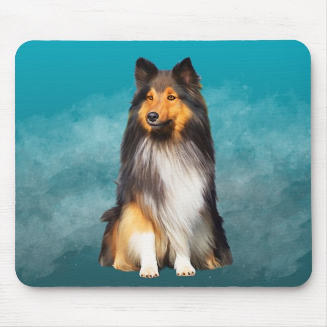 Sheltie Shetland Sheepdog Art Portrait Mouse Pad (Front)