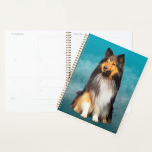 Sheltie Shetland Sheepdog Art Portrait Planner