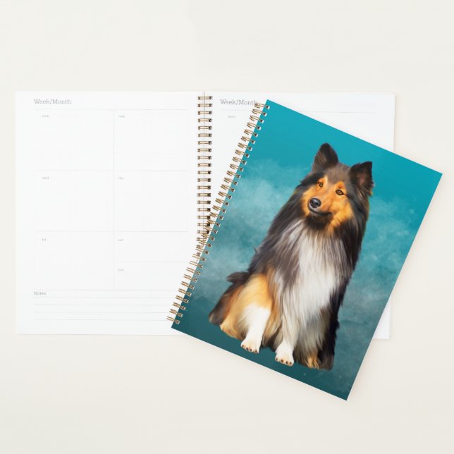 Sheltie Shetland Sheepdog Art Portrait Planner (Display)