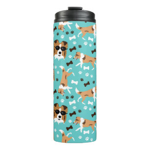 Sheltie Shetland Sheepdog Collie Pattern Pawprint  Thermal Tumbler