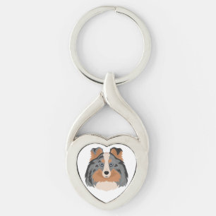Sheltie, Shetland Sheepdog dog mix Key Ring