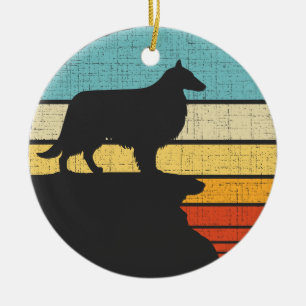  Sheltie Shetland Sheepdog Retro Vintage Dog Lover Ceramic Ornament