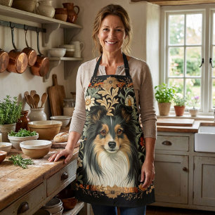 Sheltie Shetland Sheepdog Vintage Country Kitchen Apron