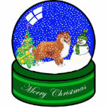 sheltie snow globe photo sculpture decoration<br><div class="desc">cute holiday ornaments</div>