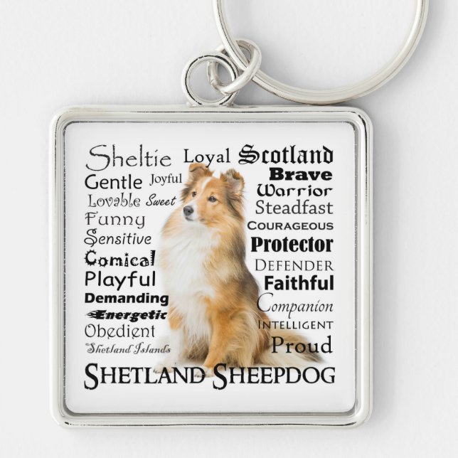 Sheltie Traits Key Ring (Front)