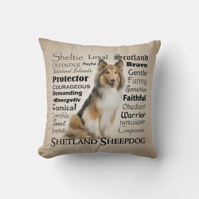 Sheltie Traits Pillow (Front)