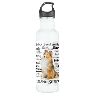 Sheltie Traits Water Bottle