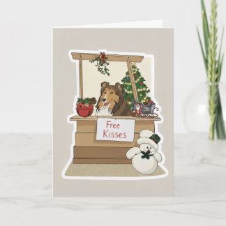 Sheltie's free kisses holiday card