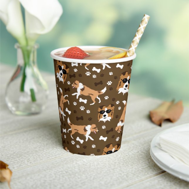 Shelties Shetland Sheepdog Collie Dog  Paper Cups (Insitu)