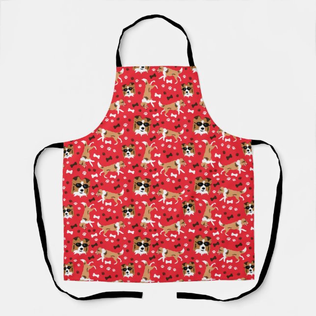 Shelties Shetland Sheepdog Collie Dog Paw Print  Apron (Front)