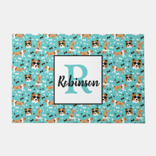 Shelties Shetland Sheepdog Monogram Last Name      Doormat