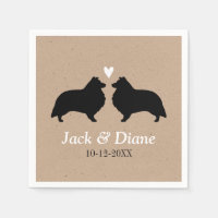 Shelties Wedding Couple with Custom Text