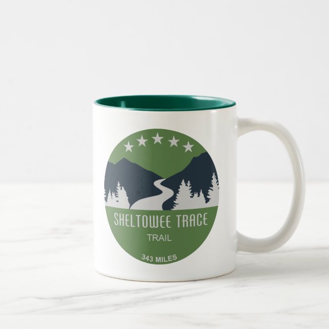 Sheltowee Trace Trail Kentucky Tennessee Two-Tone Coffee Mug (Right)