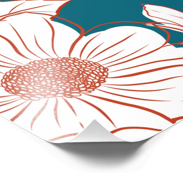 Shema Israel in Hebrew | Jewish Prayer Flower Art Photo Print (Corner)