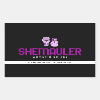 Shemauler Womens Boxing Pink Boxing Gloves Rectangular Sticker