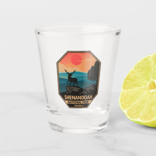 Shenandoah National Park Deer Minimal Retro Emblem Shot Glass