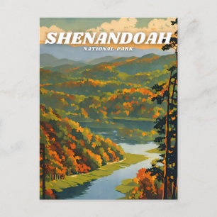 Shenandoah National Park illustration retro Classi Postcard