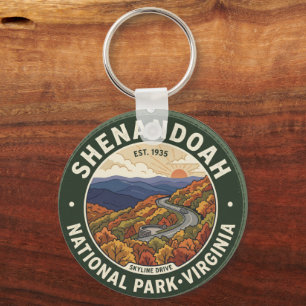 Shenandoah National Park Key Ring-Souvenir with Sc Ring