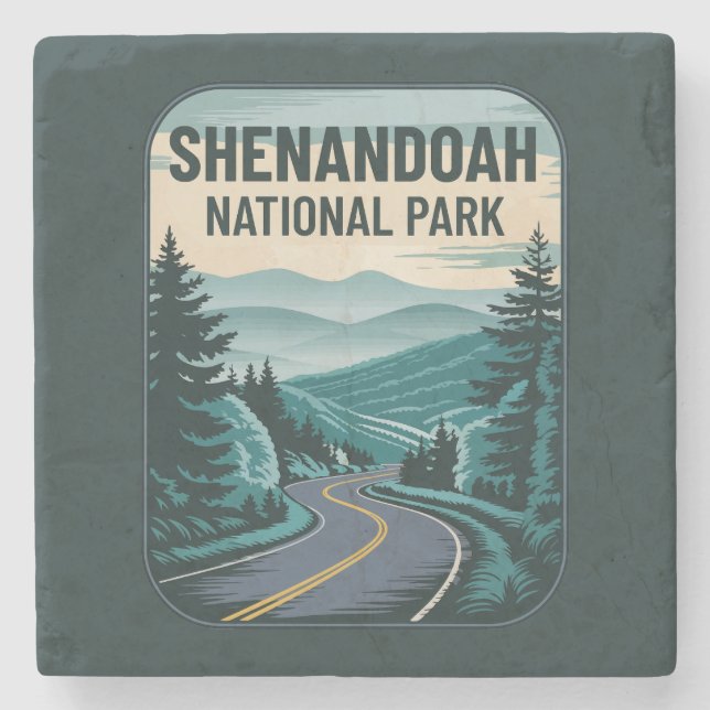 Shenandoah National Park Landscape Stone Coaster (Front)
