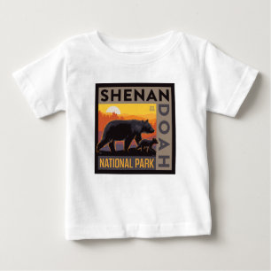 Shenandoah National Park   Mama Bear & Cubs Baby T-Shirt