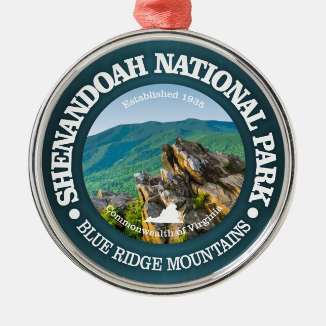 Shenandoah National Park Metal Tree Decoration (Front)
