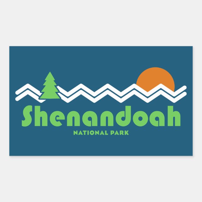 Shenandoah National Park Retro Rectangular Sticker (Front)