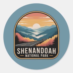 Shenandoah National Park Scenic Drive Badge Classic Round Sticker