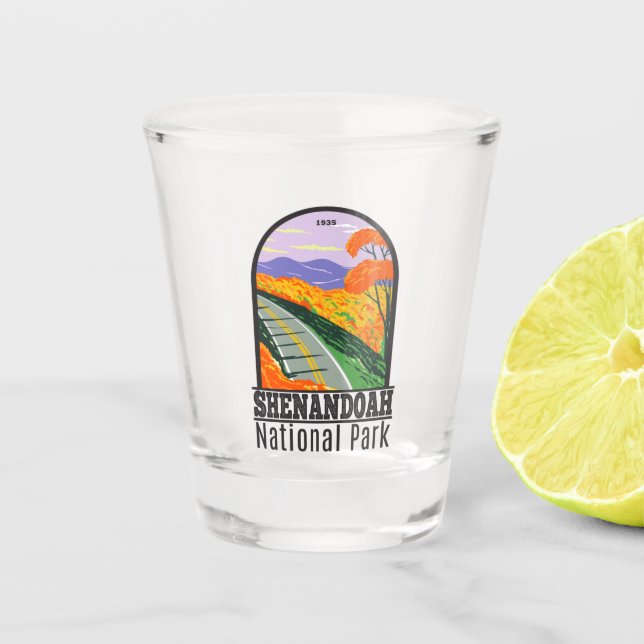 Shenandoah National Park Skyline Drive Virginia Shot Glass (Front)