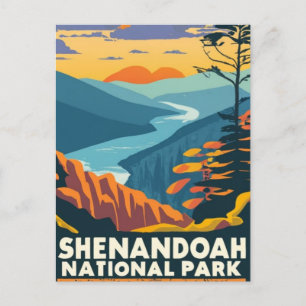 Shenandoah National Park skyline water colour Postcard