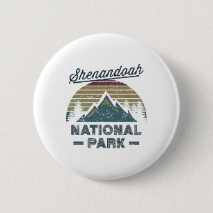 Shenandoah National Park Vintage Sunset Love Hikin 6 Cm Round Badge