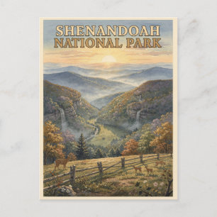 Shenandoah National Park Vintage Travel Postcard