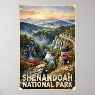 Shenandoah National Park Vintage Travel Poster