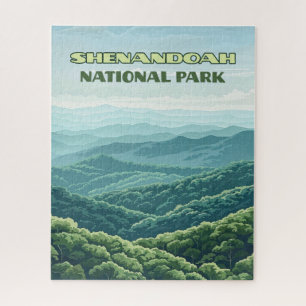 Shenandoah National Park Virginia Blue Ridge Retro Jigsaw Puzzle