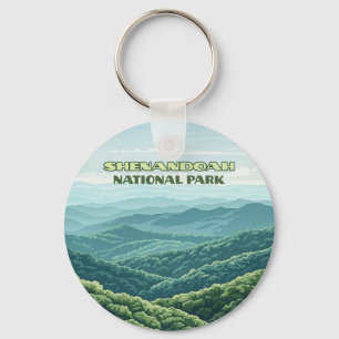 Shenandoah National Park Virginia Blue Ridge Retro Key Ring