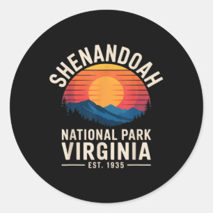 Shenandoah National Park Virginia Mountains Hiking Classic Round Sticker