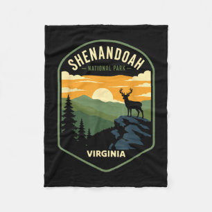 Shenandoah national park virginia vintage design fleece blanket