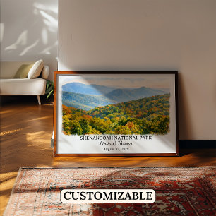 Shenandoah National Park Virginia, Watercolor Poster