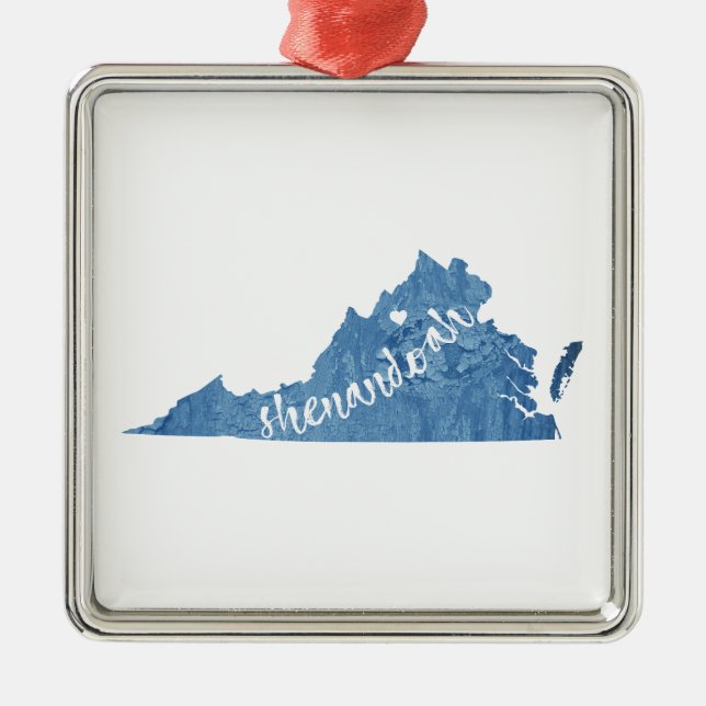 Shenandoah National Park Virginia Wood Grain Metal Ornament (Front)